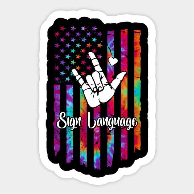 Sign Language American Flag 4th Of July Sticker by Rumsa